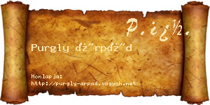 Purgly Árpád névjegykártya