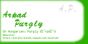 arpad purgly business card